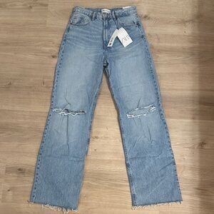 Zara Light Blue Straight Leg Jeans